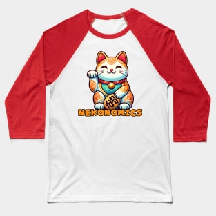 Maneki Neko Beckoning cat Baseball T-Shirt